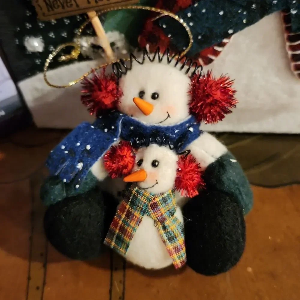 Holiday Classics Snowman Ornaments Set of 6 Decorative Storage Bin 2004